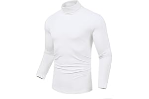 Uusollecy Męska koszulka z golfem, slim fit, elastyczny golf, basic, koszulka z długim rękawem, lekka koszulka z długim rękawem