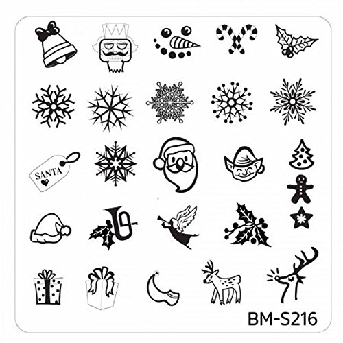 Plate BMS 216 Bundle Monster Christmas/X-mas Ice Flower Christmas Nail Art Stamping Template