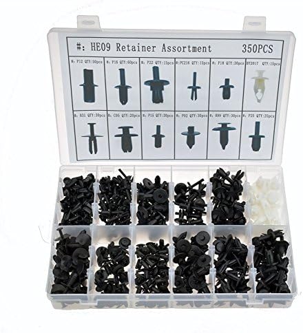Rise Long 350pcs Auto Fasteners Clip Car Push Pin Rivet Trim Clip Kit Universal Fit in Plastic Storage Box