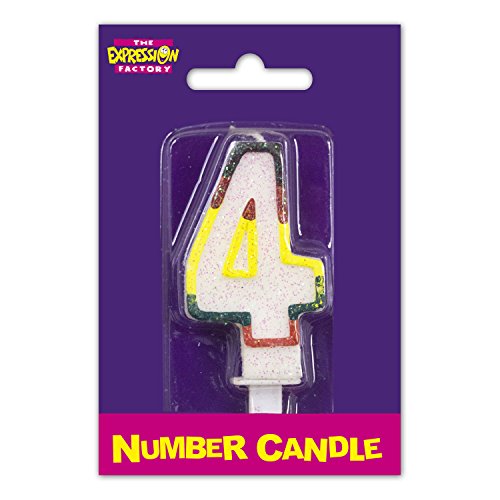 Number 4 Rainbow Edge Age Candle