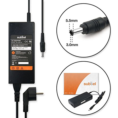 subtel® Qualitäts Ladegerät für Samsung NP-NC10 -R519 P35 -R70 -N150 -R730 -R530 X10 -R540 M40 -RV515 NP300 -N130 -R60 NP530 -R40 -R700 P28 NP350 P30 – ersetzt AA-PA1N90W Ladekabel Netzteil Reiseladegerät - 2