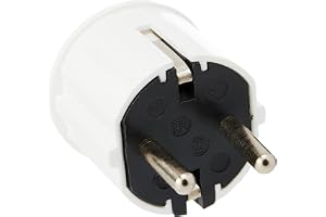 Meister 7421110 Skyddskontakt, 250 V, Vit, Kabeltvärsnitt 2,5 mm² | Maximalt kabeltvärsnitt 2,5 mm² – IP20 inuti – sidoinföring – jordad stickkontakt med dragavlastning