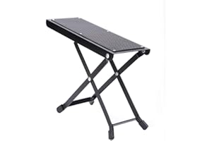 Dilwe Metall Gitarre Fußhocker, Verstellbarer Gitarren Fußhocker 4 Positionen Anti Rutsch Faltbare Metall Gitarren Fußstütze Hocker Pedal Stand, Spielzubehör