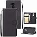 Produktbild Ttimao Kompatibel mit Huawei Honor 6A Hülle Retro PU Leder Wallet Flip Schutzhülle mit Standfunktion Stoßfest Kratzfesten Handyhülle-Schwarz