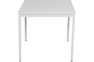 ‎FURNI24 furni24 Schreibtisch-Stahl 80x80x75cm, Grau, TÜV/GS-Einfache Montage, Arbeitstisch, Bürotisch, Küchentisch, Esstisch, Druckertisch Büro-Möbel Arbeitszimmer Computertisch Gaming-Tisch Mehrzwecktisch