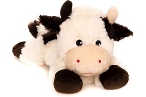 Habibi Cojín de peluche con relleno de mijo, diseño de vaca