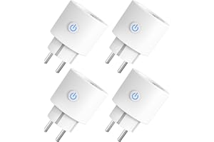 ANTELA Presa Intelligente Wifi 16A Smart Plug (Type F), Monitoraggio energetico, Protezione Sovraccarico, Timer e Regolazione del Programma, Compatibile con Alexa & Google Home, 4 Pezzi