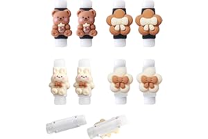 HUVZOR 8 pièces Câbles De Chargement pour Téléphone Portable, Motif Ours, Protege Cable, Protection Cable Chargeur Protection du Câble De Chargement USB, Compatible avec Iphone/Android