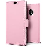 SLEO Motorola Moto G5 Hülle – Premium Luxuriös PU lederhülle [Vollständigen Schutz] [Kreditkartenfach] Flip Brieftasche Schutzhülle im Bookstyle für Motorola Moto G5 - Rosa