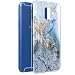 Produktbild Samsung Galaxy A6 Plus 2018 Hülle, Eouine Schutzhülle Silikon Transparent mit Marmor Muster Motiv Handyhülle [Ultra Dünn] Slim Stoßfest Weich TPU Bumper Case Backcover für Samsung Galaxy A6 Plus 2018 6,0" Smartphone (Blau, Gold)