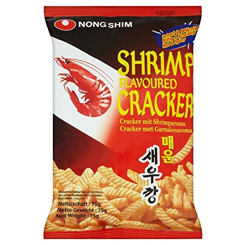 Nong Shim Shrimp Crackers - Hot & Spicy (75g) - Packung mit 2