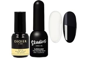 Didier Lab - Premium Gel Nail Polish Set Base Coat Meta and Top Coat Nail Gel Polish - Nail Strengthener For Damaged Nails - Gel Base Coat - Nail Varnish Sets - LED UV Gel Nail Polish