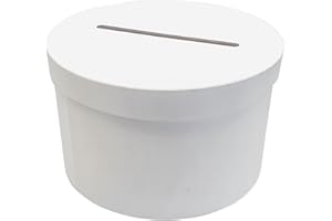 MÉGACRÉA Urne Ronde Carton Blanc 24,5 x 24,5 x 15 cm