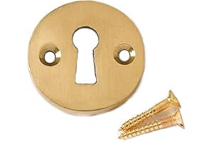 Merriway BH04340 Viktorianische offene Schlüssellochabdeckung, Messing 35 mm, Weiß