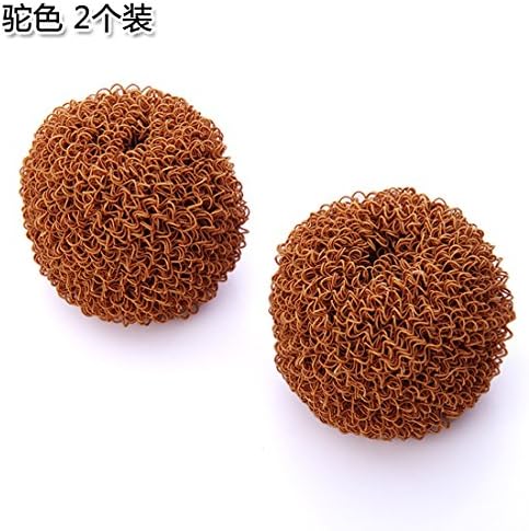 KXZDAS Creative kitchen Cookware cleaning colorful Bowl brush pot ball home strong decontamination wash Pan cleaning brush Camel 2 -Pack