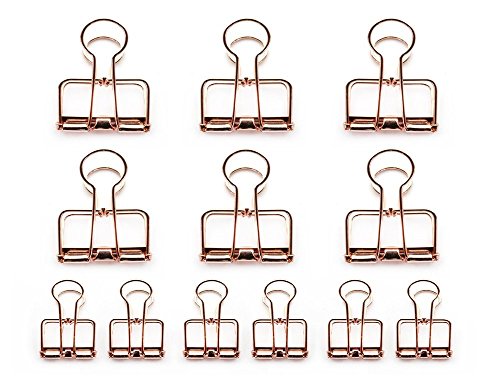 Creoly Paquete de doce clips para carpetas  Oro Rosa 