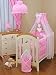 Lovely BABY COT/COTBED CANOPY DRAPE +CANOPY HOLDER / ROD-PINK