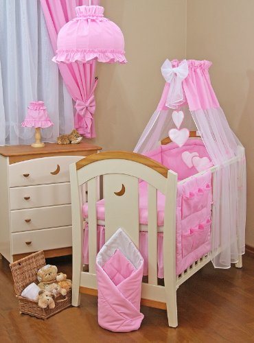 Lovely BABY COT/COTBED CANOPY DRAPE +CANOPY HOLDER / ROD-PINK