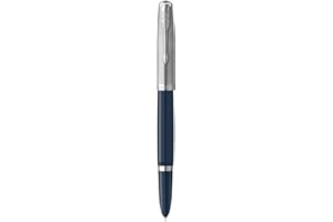 PARKER 51 pluma estilográfica | cuerpo azul medianoche con adorno cromado | plumín fino con cartucho de tinta negra | estuche de regalo
