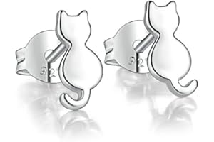 Belons Ohrstecker Mädchen 925 Sterling Silber Süße Katzen Kätzchen Ohrstecker Damen Ohrringe Kinder Ohrschmuck