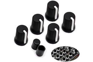 WXYINSPAS 5 Stück Universal EQ Drehknopf Ersatz Equalizer Potentiometer Fader Knöpfe Push Rod Cap für DJ Controller Mixer Konsole Pioneer DJM, DDJ, XDJ, Denon Numark AKAI Rane VESTAX (schwarze Hüte)