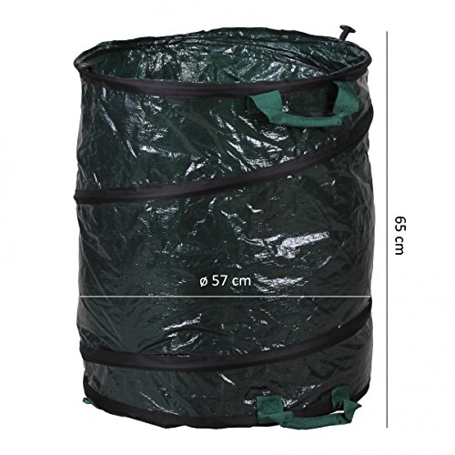 3x VAVIDA Pop Up Gartensack Laubsack Rasensack Gartenabfallsack Abfallsack 160L - 3