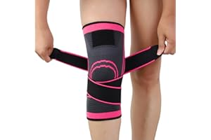 NuVigor Knee Support Brace,Compression Knee Sleeves for Men/Women,Knee Brace for Knee Pain,Arthritis, Joint Pain, Ligament Injury, Meniscus Tear, ACL, MCL, Tendonitis, Running, Sports(Pink,M)