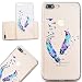 Produktbild iPhone 7 Plus Hülle Vintage VertTek Weiß Silikon Case Blau Feder Muster Flexible Weiche TPU Gel Dünne Transparent Schalen Extrem Kratzer-Beweis Handyhülle Soft Back Protective Case