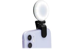 WOWLED Selfie-Ringlicht zum Anklippen, wiederaufladbar, drehbar, 3-stufige Helligkeitseinstellung, Clip-On-Handy-Mini-Kreis-LED-Ringlicht, schwarz, für Webcast-Make-up, Live-Streaming