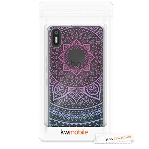 kwmobile Funda para bq Aquaris X5 - Carcasa de  TPU  para m  vil y dise  o de Sol hind   en  Azul Rosa Fucsia Transparente 