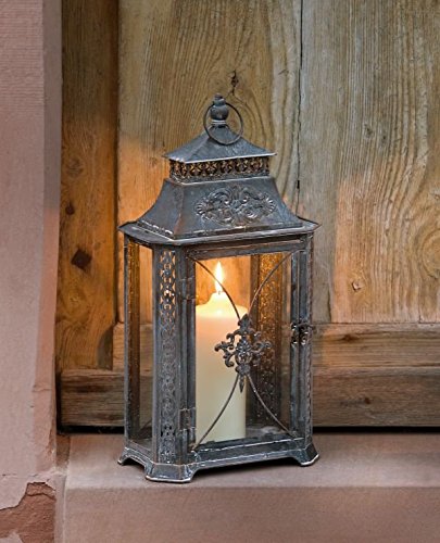 METALL-LATERNE "Barock" GARTENLATERNE WINDLICHT KERZENHALTER KERZENSTÄNDER