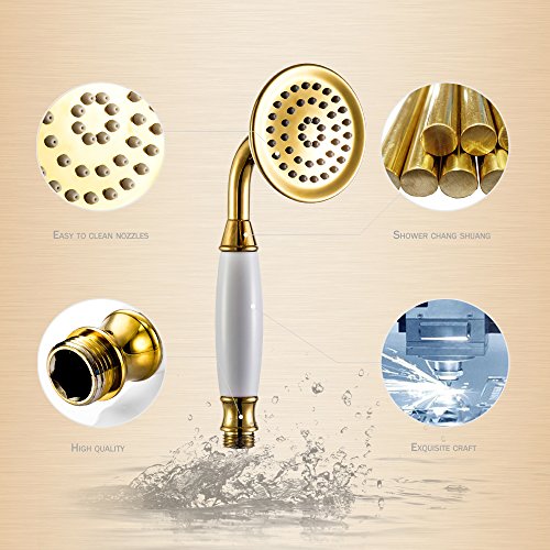 yolococa traditionellen Telefon Stil handhead Dusche Head Hohe Druck Golden Duschkopf