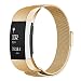 Produktbild Fitbit Laden 2 Bands, oitom Classic Metall klein und groß Edelstahl Milanaise Loop Ersatz Zubehör Fitbit Laden 2 Bands Silber Schwarz Rose Gold (8 Farben), gold