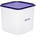 Amazon Brand - Solimo Square Modular Plastic Storage Container| Airtight | BPA-Free | 3.9 L (Blue)