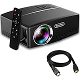 Yaufey® 1800 Lumens Projector with Free HDMI Cable, Portable Mini LCD Projector Support HD 1080P Movies, Ideal Video Projector for Multimedia Home Cinema Theatre Entertainment