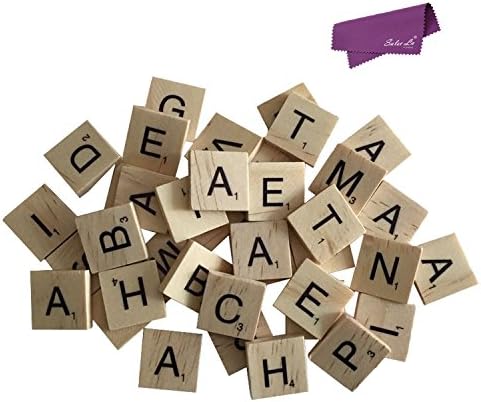 SalesLa Scrabble Tiles 100 Wooden Letter Wood Craft Alphabet Board Games for Children