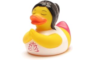DUCKSHOP Anatra da bagno, per yoga, 7 cm, con portachiavi in gomma, regalo per appassionati di yoga e allenatori