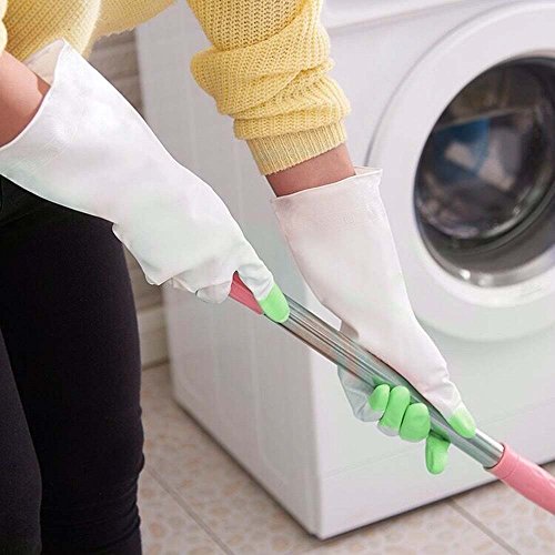 HiChange Wasserdichte Küchenreinigung Gummihandschuhe für Geschirrspülen Waschen Reinigung, 3 Paar (M-Größe) - 6