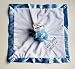 Personalised Blue & White Baby Teddy Comforter / Comfort Blanket.* Great Baby Gift *