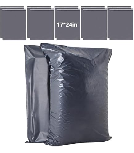 Vinted Shipping Bags 25 Large Grey Mailing Bags 17x24 Inch - Self Seal Postal Bags For Shipping, Packaging & Storage (432mm X 610mm) Opaque Plastic Shipping Bags