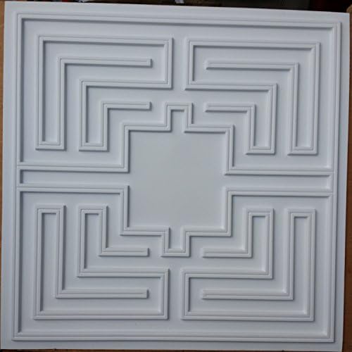 Ceiling Tile White matt 3D Relief Decor Wall Panels PL25 Pack of 10pcs