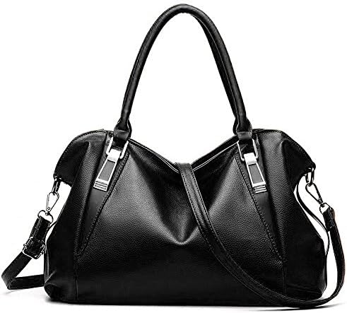 Women Handbags, Ufishy PU Leather Multiple Pockets Long Strap Cross Body Large Capacity Shoulder Bag, black