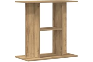 vidaXL aquarium stand/fish tank table - artisan oak engineered wood - 3-tier storage, 60x30x60 cm, living/bedroom/office display furniture