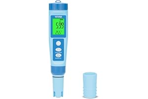 pH Messgerät Wasser, pH EC Messgerät Grow, TDS-Tester für Trinkwasser, YINMIK pH EC Messgerät für Hydrokultur, Digitales 4-in-1 pH Leitfähigkeits PPM Temperatur Messgerät für Pools Aquarium