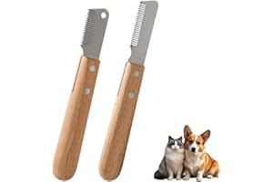 YAYNO 2 Stück Trimmmesser für Hunde Haustier Trimmer Edelstahl Trimmer Set Hundefellpflege Haustier Produkte Haarkratzer Kamm Geeignet Für Katzen Hunde