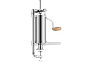 ‎DREAMADE DREAMADE 1,5/2,5/3/5 KG Wurstfüller, Wurstfüllmaschine Wurstmaschine, Fleischwolf Wurstspritze Wurstpresse mit 4 Füllrohre, Manuell (2,5 KG)