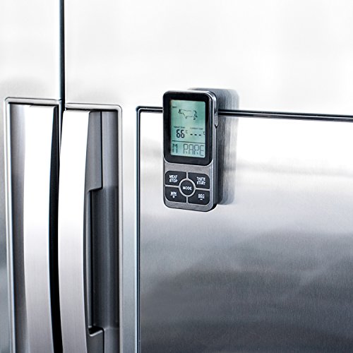 Rustler Digitales Braten- & Grill-Thermometer mit großem LCD-Display und tragbarem Funkempfänger mit Magnetrückwand, für Grill/BBQ, Ofen oder Kochmulde - 5