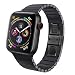 Produktbild Big-Mountain Für Apple Watch Serie 4 44mm | Überzug Edelstahl Armband Strap Band | Ketten-Art Ersatz Uhr | Band Eimer Butterfly Schnalle Bügel Kette Metallarmband Ersatzarmband (Schwarz)