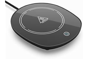 LONID Calentador de taza de café para escritorio, encendido y apagado automático, calentador de tazas de inducción por gravedad, color negro (sin taza)