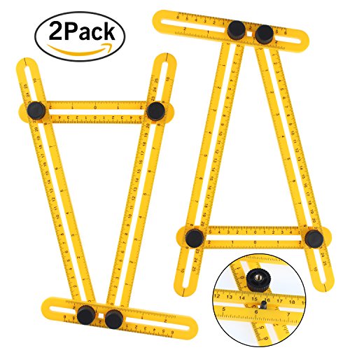Aonesy Multi Angle Messlehre Allgemeine Messwerkzeuge für Toolbox 2 Pack Gelb